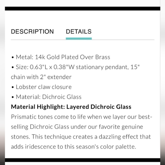 NEW Elisa Kendra Scott Dichroic Glass Gold Necklace - Picture 9 of 14